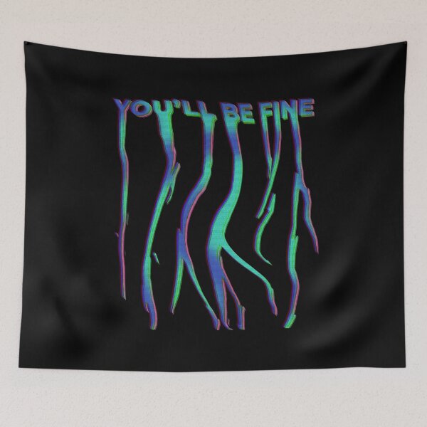 Item preview, You'll be fine. Aesthetically pleasing Vaporwave Trippy Meme print designed and sold by D-C-Designs.