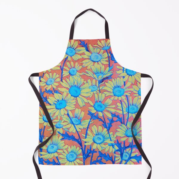 Item preview, Colorful Vintage Daisies In Orange And Turquoise, April Birth Flower designed and sold by TrulyEpoque.