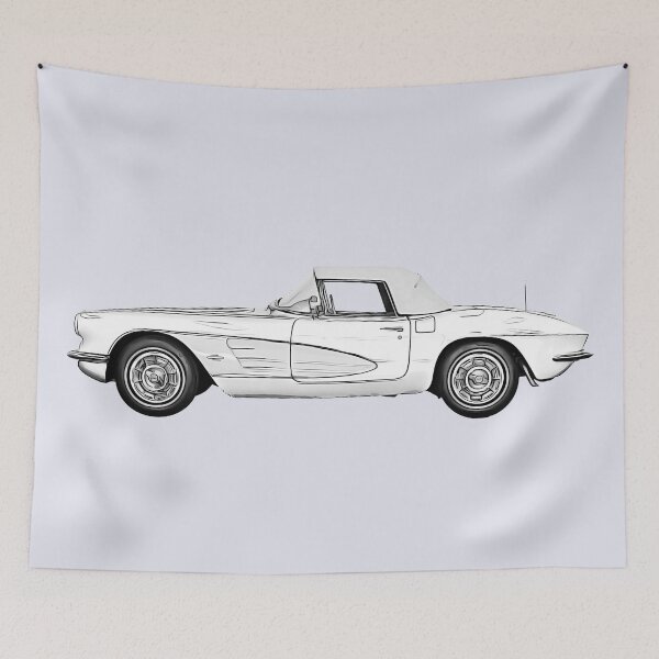 Item preview,  retro stylish white car designed and sold by MikaelSh.