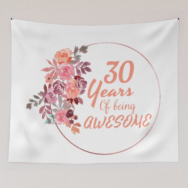 Aperçu de l'œuvre 30 ans d'être génial Floral 30e anniversaire créée et vendue par NishiiAgrawal.