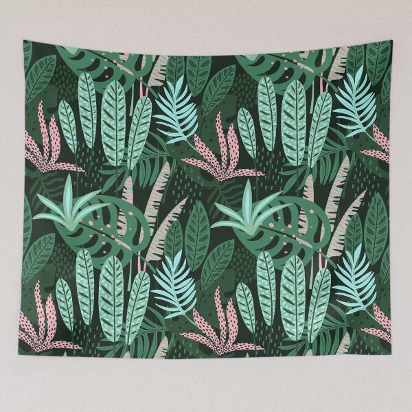 Item preview, Jungle Tropical Vibe Leafy Pattern designed and sold by urban-color.