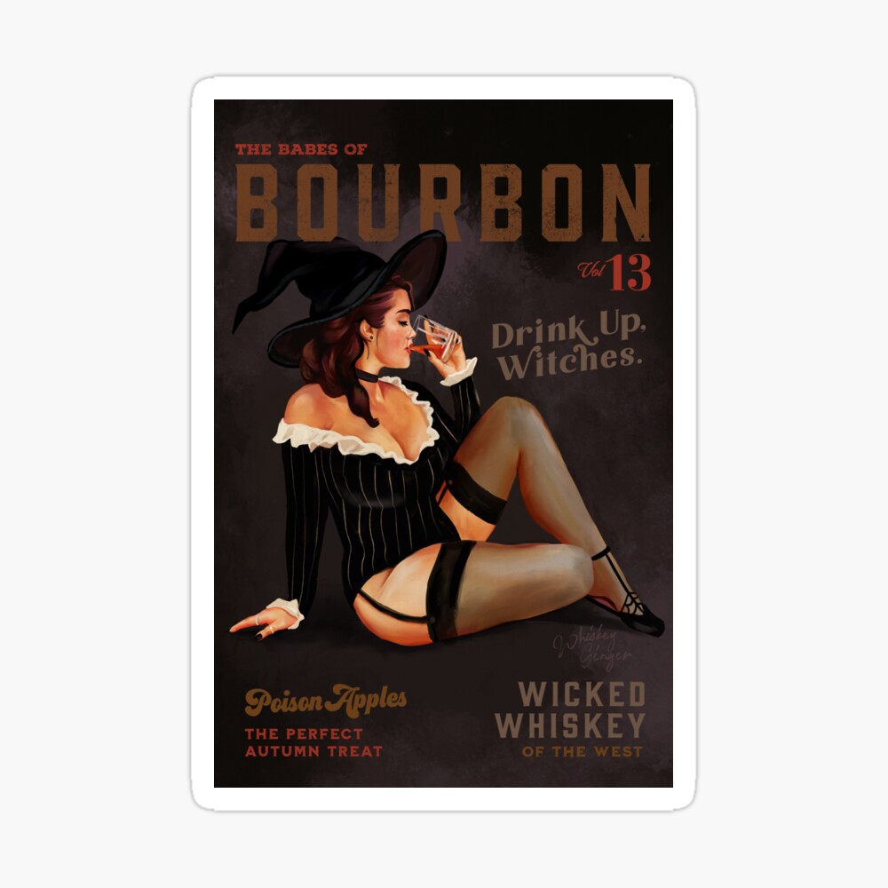 The Babes Of Bourbon Cute Vintage Blonde Pinup Girl In Lingerie Drinking  Whiskey Art Print by The Whiskey Ginger