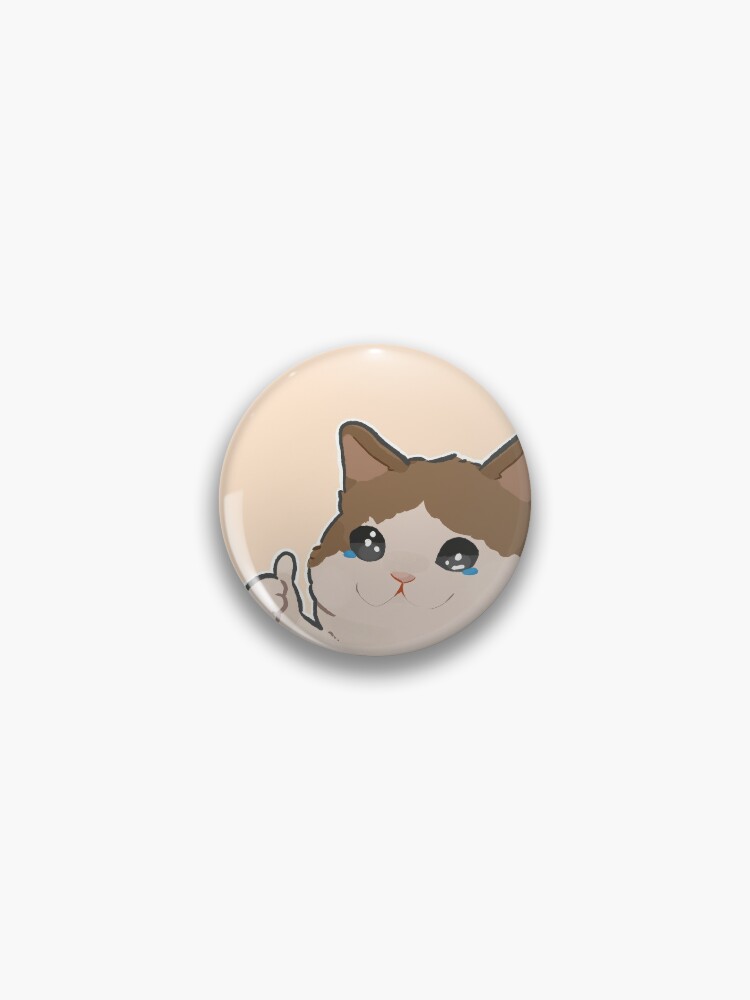 4 Style Cute Cat Soft Button Pins Sad and Cool Meme Pack Printed