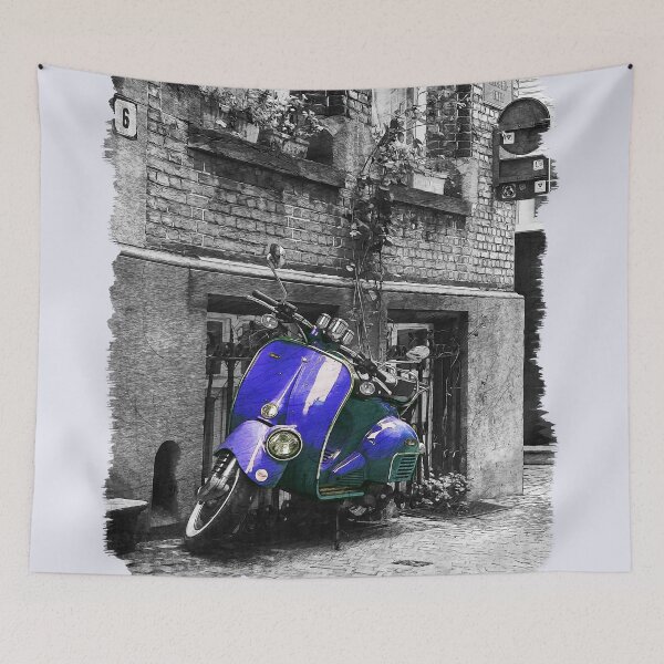 Item preview, grunge vintage blue scooter designed and sold by MikaelSh.