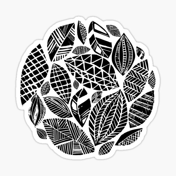 Geometrical nature print / little geometric leaves Sticker