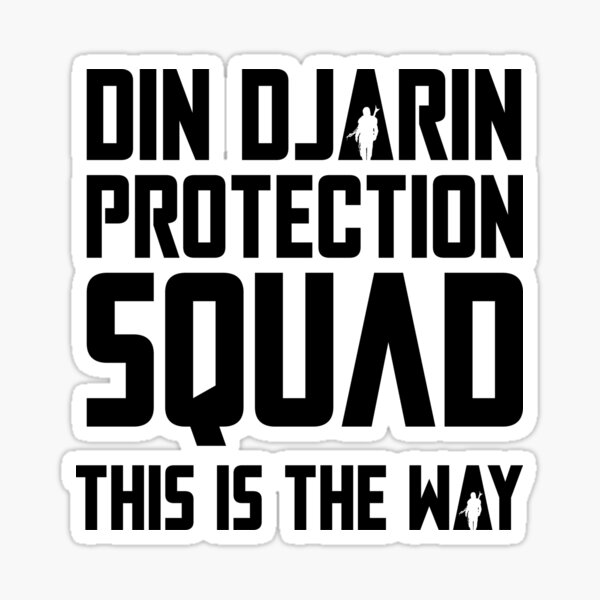 Vista previa del artículo con la obra «Escuadrón de protección de Din Djarin», diseñado y vendido por GeekyGirlDesign.