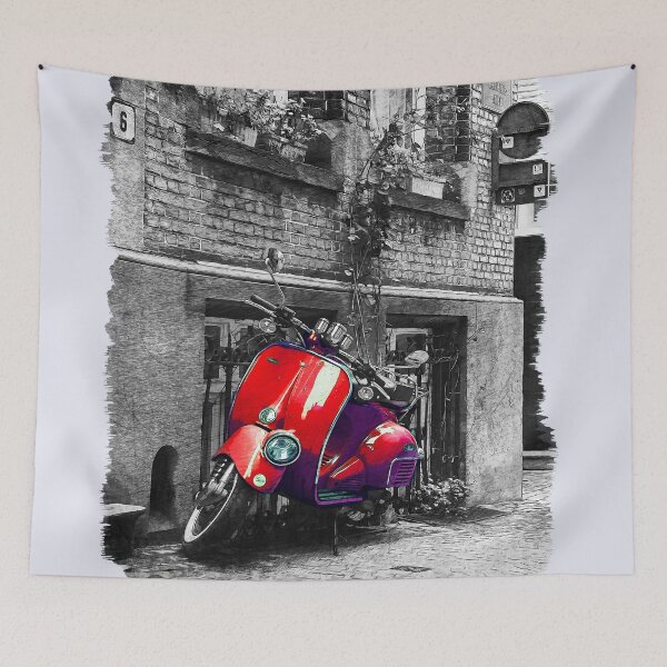 Item preview, grunge vintage red scooter designed and sold by MikaelSh.