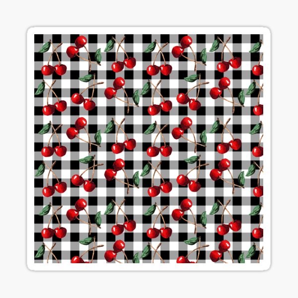 Checkerboard Cherries Sticker