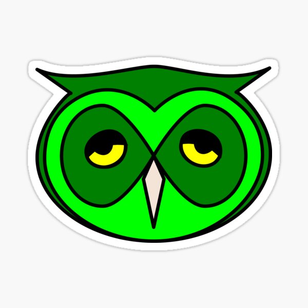Horned Owl - Green Sticker