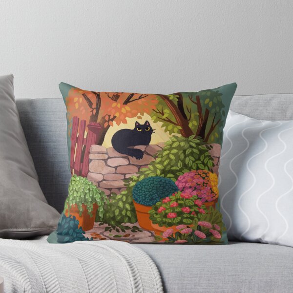 Vista previa del artículo con la obra «Gato en el jardín», diseñado y vendido por michelledraws.