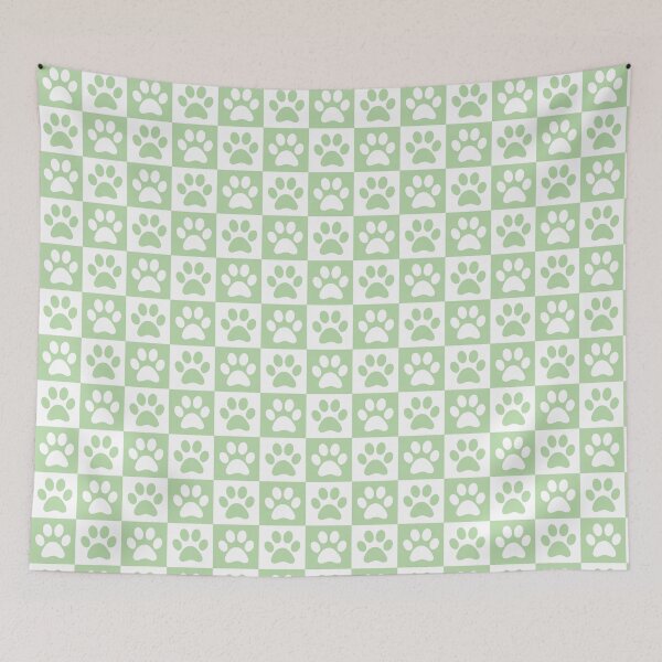 Item preview, Checkered pastel green and white dog paw print pattern | Cute Gifts for dog mom, dog dad, dog lover and dog owner  designed and sold by Violet Treasures.