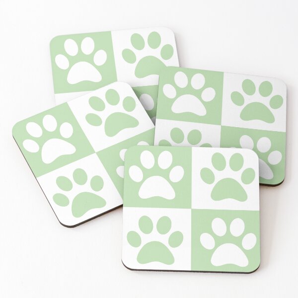 Item preview, Checkered pastel green and white dog paw print pattern | Cute Gifts for dog mom, dog dad, dog lover and dog owner  designed and sold by Violet Treasures.