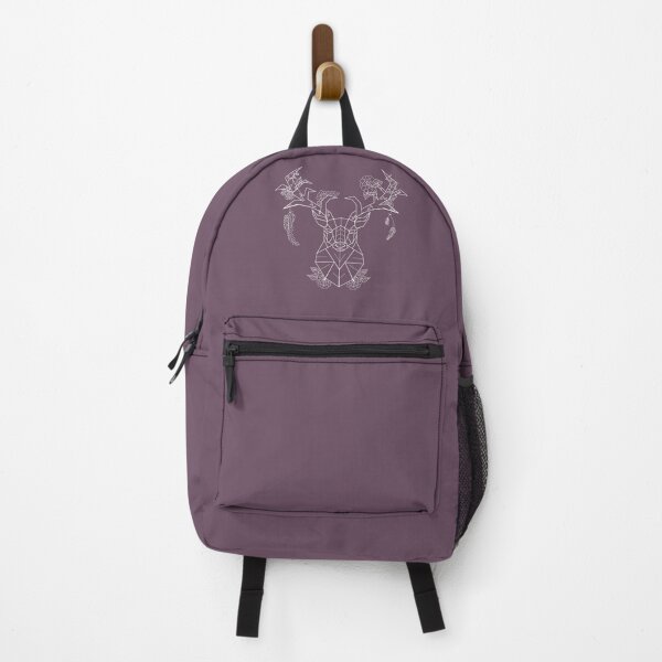 Item preview, Floral Geometric Stag white lines purple toned brown designed and sold by DemonicGloom.