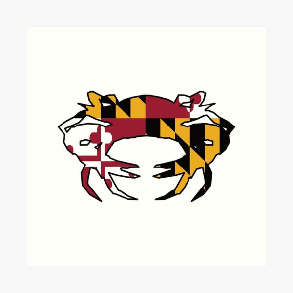 Maryland Flag Blue Crab Art Print