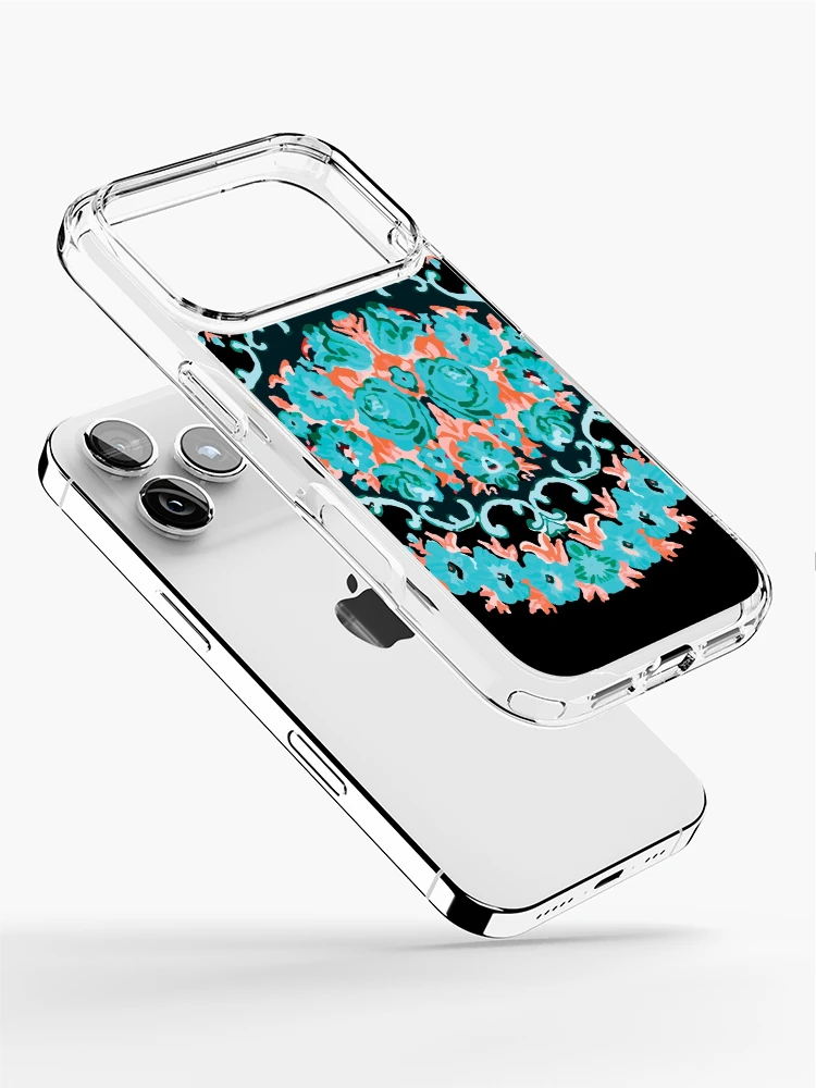 Thumbnail 2 of 5, iPhone Case, Mint Bohemian Roses pattern designed and sold by patternme.