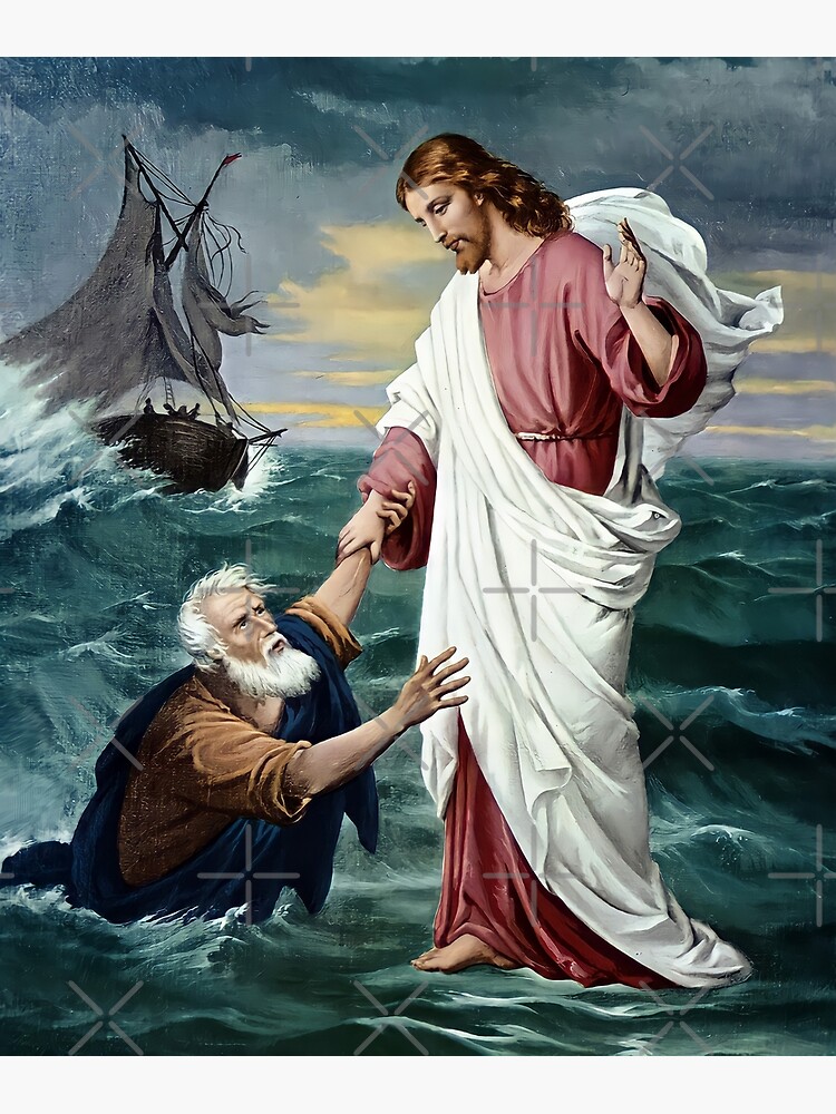 jesus-walking-on-the-water-and-saving-peter-poster-by-brasilia