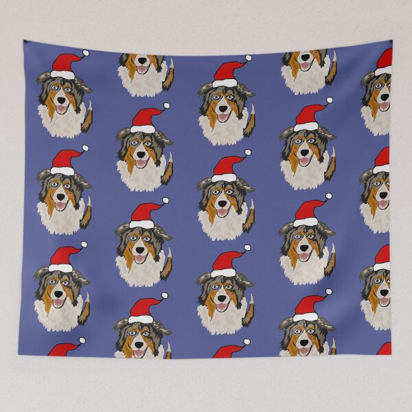 Artikelvorschau, Lustiger australischer Schäferhund Weihnachtskarikatur entworfen und verkauft von Nature's Fancy.