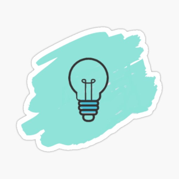 think big with a lamp and brush strokes Sticker
