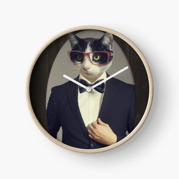 Tuxedo Cat in a Tuxedo Clock
