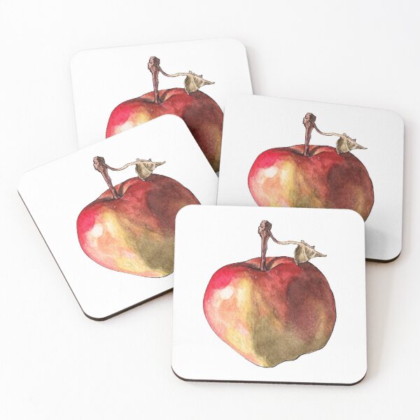 Item preview, Watercolor Apple With Leaf designed and sold by AquarellChill.