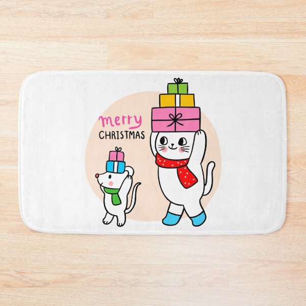 Item preview, Cat and Mouse Merry Christmas  designed and sold by Pinkmagenta.