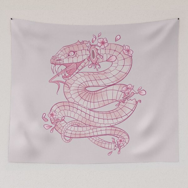 Item preview, Pastel Snake & Sakura Cherry Blossom Flowers designed and sold by TheLykosApparel.
