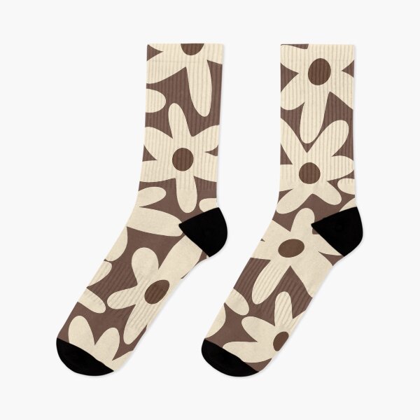 Item preview, Daisy Time Retro Floral Pattern in Chocolate Brown and Cream designed and sold by kierkegaard.
