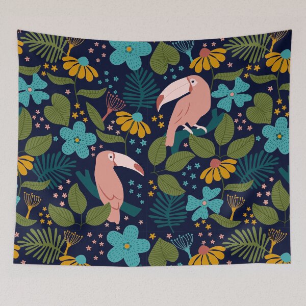 Item preview, Toucan Tropical Vibe Leafy Pattern designed and sold by urban-color.