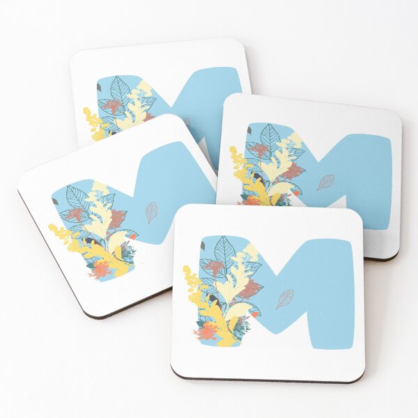 Item preview, Floral Monogram | Blue M designed and sold by MillwoodEngrave.
