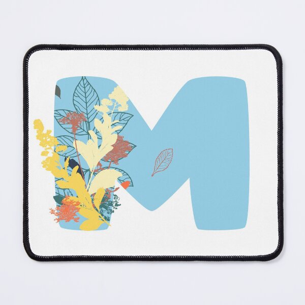 Item preview, Floral Monogram | Blue M designed and sold by MillwoodEngrave.