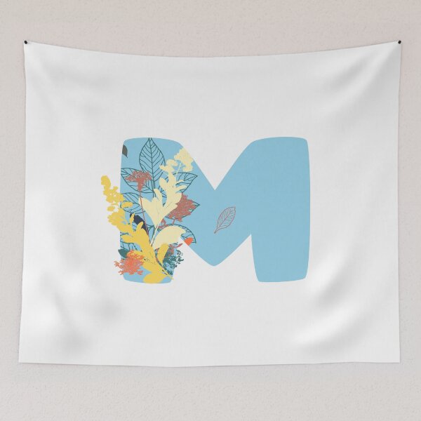 Item preview, Floral Monogram | Blue M designed and sold by MillwoodEngrave.