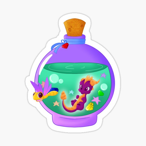 Vista previa del artículo con la obra «Botella de poción de Spyro», diseñado y vendido por MomoKittyArt.