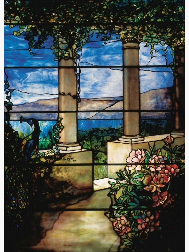 Louis Comfort Tiffany - Stained glass 4. Magnolias and irises Sticker for  Sale by NouveauEra