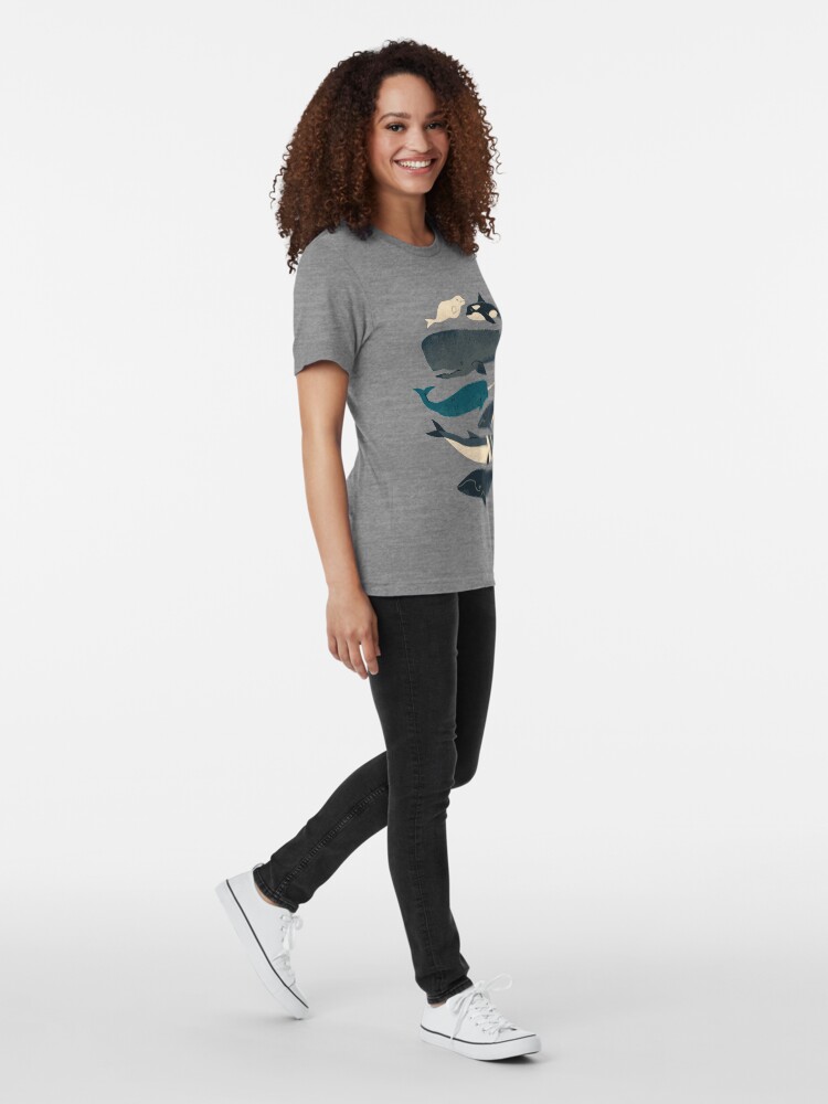 Alternate view of Whales Ahoy Tri-blend T-Shirt