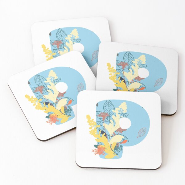 Item preview, Floral Monogram | Blue P designed and sold by MillwoodEngrave.