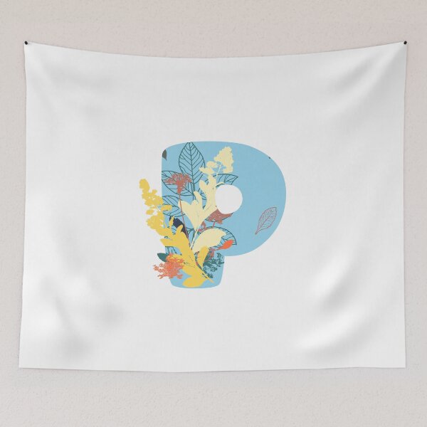Item preview, Floral Monogram | Blue P designed and sold by MillwoodEngrave.