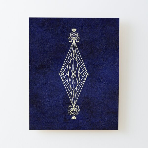 Karmic Light Code - Moon Treasure (Indigo Blue Background) Wood Mounted Print