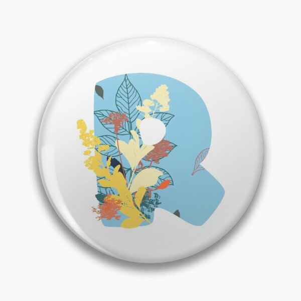 Item preview, Floral Monogram | Blue R designed and sold by MillwoodEngrave.