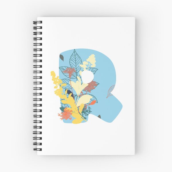 Item preview, Floral Monogram | Blue R designed and sold by MillwoodEngrave.