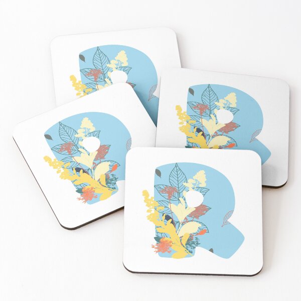 Item preview, Floral Monogram | Blue R designed and sold by MillwoodEngrave.