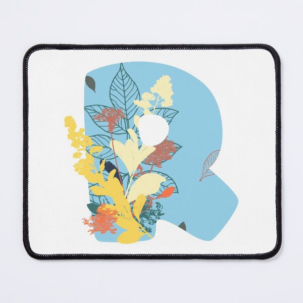 Item preview, Floral Monogram | Blue R designed and sold by MillwoodEngrave.