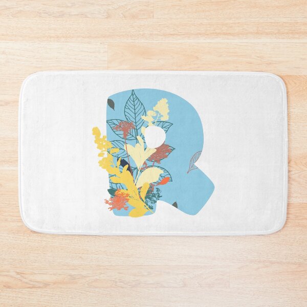 Item preview, Floral Monogram | Blue R designed and sold by MillwoodEngrave.