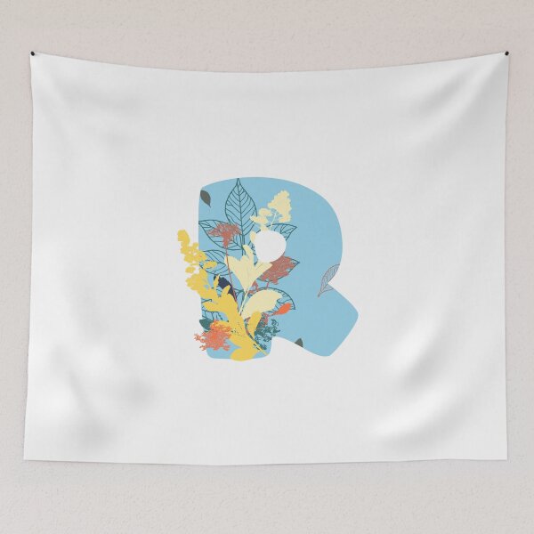 Item preview, Floral Monogram | Blue R designed and sold by MillwoodEngrave.