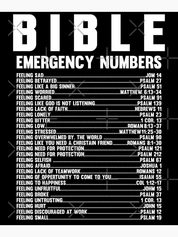 Bible Emergency Numbers Hotline Classic Premium Matte Vertical Poster ...