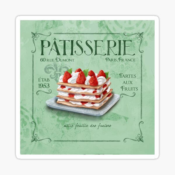 Item preview, French Patisserie Art, French Decor, Strawberry Pastry designed and sold by FionaStokes.