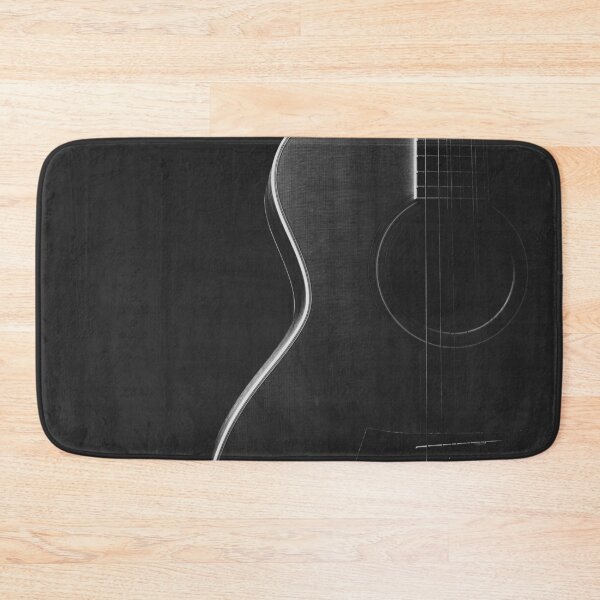 Item preview, Acoustic guitar on black background designed and sold by Lisa Thomas.