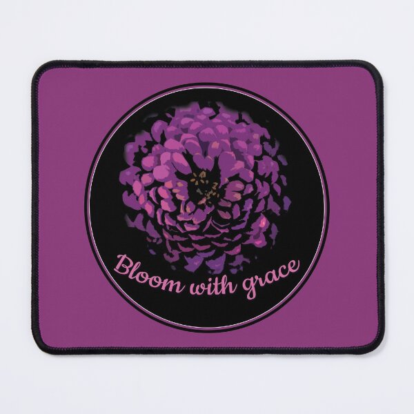 Item preview, Bloom with grace purple flower pattern black background designed and sold by myseptember18th.