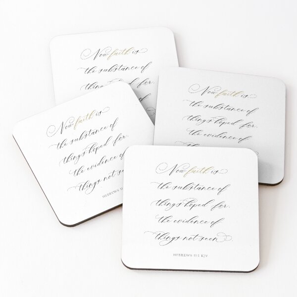 Item preview, Hebrews 11:1 KJV - Calligraphy Scripture Art - White Background designed and sold by KJVCalligraphy.
