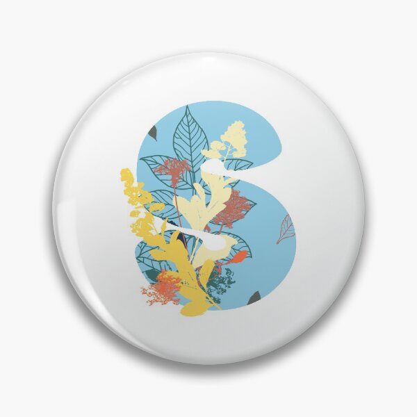 Item preview, Floral Monogram | Blue S designed and sold by MillwoodEngrave.