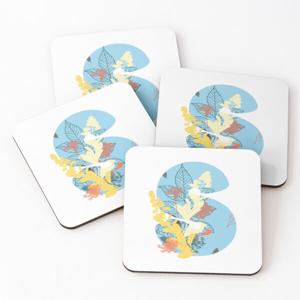 Item preview, Floral Monogram | Blue S designed and sold by MillwoodEngrave.
